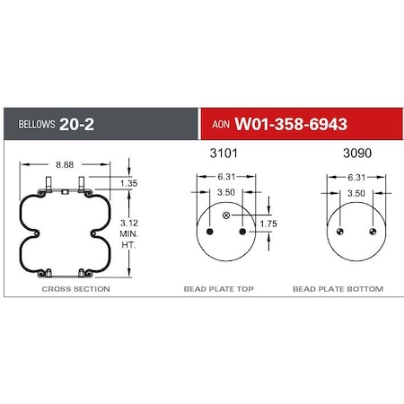 Firestone 20F2 2XST 1/4OFF 2BN, W013586943 W013586943